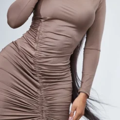 Shape Robe Moulante Taupe à Col Asymétrique Froncé -Promos Jupe Éthérée Boutique 5f60d3ff02bb56b7ac63844178fa4cdf374388fe cnc8791 4