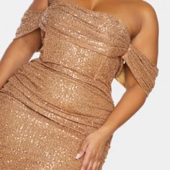 Plus Robe Moulante à Sequins Café Au Lait Et Col Bardot -Promos Jupe Éthérée Boutique 60c964aa5eb0b4ce9a5f4c6b2cfb5be3e7088e20 cmt8444 5