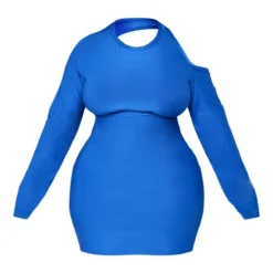 Plus Robe Moulante Bleu Vif à épaule Dénudée Et Manches Longues -Promos Jupe Éthérée Boutique 63f9d35aa8e9624ec0d0a97f2dd61f7f0b1caa2d cnb4348 5