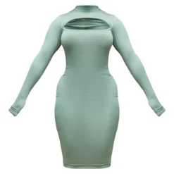 Shape Robe Mi-longue En Jersey Vert Sauge Kaki à Découpe Et Manches Longues -Promos Jupe Éthérée Boutique 6572cba5ecfc24c2a7304b9c000dfbaa2fce661c cnd2693 5