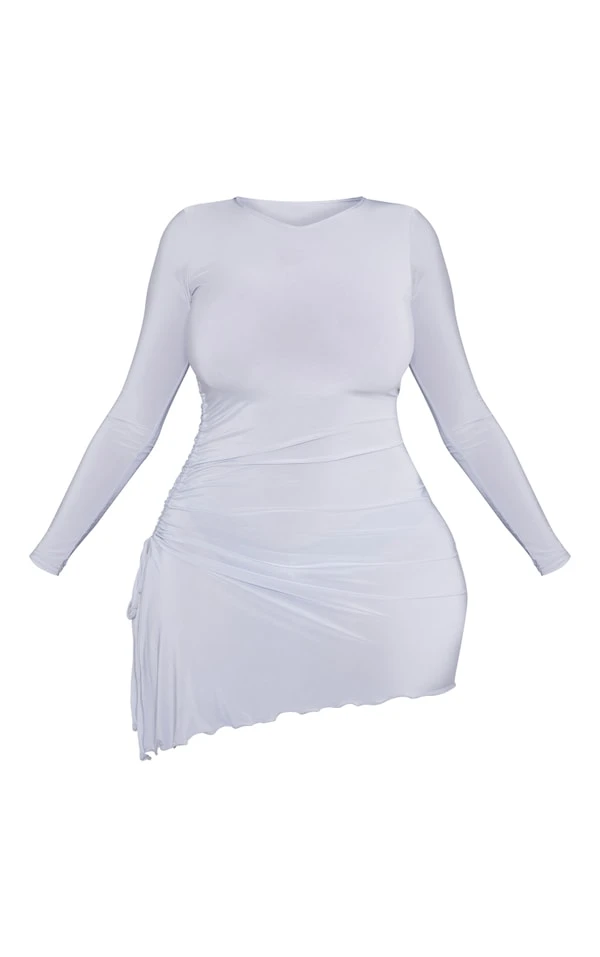 Logic Shape Robe Très Moulante Sable Pâle à Manches Longues Et Côtés Froncés 5 Logic Shape Robe Très Moulante Sable Pâle à Manches Longues Et Côtés Froncés – Image 5