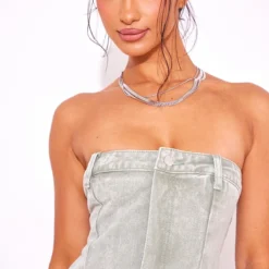 Petite Mini Robe Bustier En Jean Vert Délavé 8 Petite Mini Robe Bustier En Jean Vert Délavé -Promos Jupe Éthérée Boutique 65e21cfc5bdfd033b6fbd51ce576bcca38a31c28 cnd9780 4