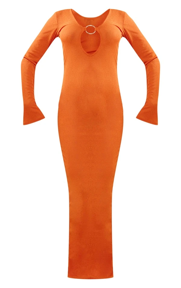 Maternité Robe De Grossesse De Plage Longue Argile Brûlé Détail Anneau 5 Maternité Robe De Grossesse De Plage Longue Argile Brûlé Détail Anneau – Image 5