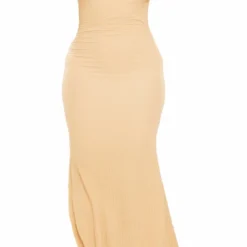 Shape Robe Longue Texturée Camel à Col Bénitier -Promos Jupe Éthérée Boutique 67100764cc776a8dc170746d9c8dab49202ac606 cne3489 5