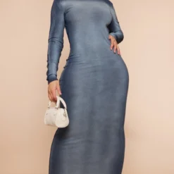 Shape Robe Longue Imprimée Bleu Degradé à Dos Nu