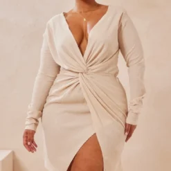 Plus Robe Texturée Gris Pierre à Devant Portefeuille -Promos Jupe Éthérée Boutique 67c680c03921f1f87f74a787168fd4549a4ce9c8 cmy4258 5