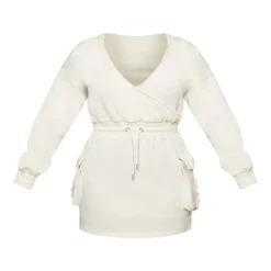 Shape Robe Pull Cache-coeur Beige Style Utilitaire à Décolleté Et Poches -Promos Jupe Éthérée Boutique 6981351e98c71369ed14fab4278ebe6b0acd861c cnc4552 5