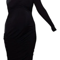 Maternité Robe De Grossesse Très Moulante Froncée En Acétate Noir à Détail Coutures -Promos Jupe Éthérée Boutique 69c8b01559a94bc9f595bfa2c5446c3f5ffe32f0 cnb6525 5