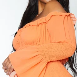 Plus Robe Moulante En Mousseline De Soie Orange Vif Effet Froncé -Promos Jupe Éthérée Boutique 6a41bf055cfb6bfd79f317e6c49aeb15090c36b9 cms2543 5