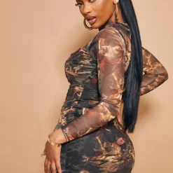 Shape Robe Moulante Marron En Mesh Imprimé Renaissance à Col Haut 8 Shape Robe Moulante Marron En Mesh Imprimé Renaissance à Col Haut -Promos Jupe Éthérée Boutique 6ab9b4397ea805aa849c17fd552f1169cae53afa cmk4674 3