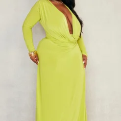 Plus Robe Longue Vert Citron à Col Très Bénitier -Promos Jupe Éthérée Boutique 6b32a0d688e067c259256b2c2407b66f4a25e9a0 cnd5025 3