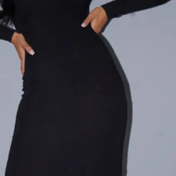 Tall Robe Longue En Jersey Noir à Manches Longues -Promos Jupe Éthérée Boutique 6b50d66403e8e219e4b08524df84dd88eb00ac79 cme1965 5