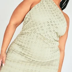 Plus Robe Froncée Mi-longue Vert Sauge à Broderie Anglaise -Promos Jupe Éthérée Boutique 6e51b3e7d5e645125251367d020a03dab78d09dd cnd5029 4