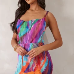 Tall Robe Longue Plissée Multicolore à Imprimé Abstrait Et Bretelles -Promos Jupe Éthérée Boutique 6f98295fca07be2f79cadcf84f076453f872c40a cnd7369 4