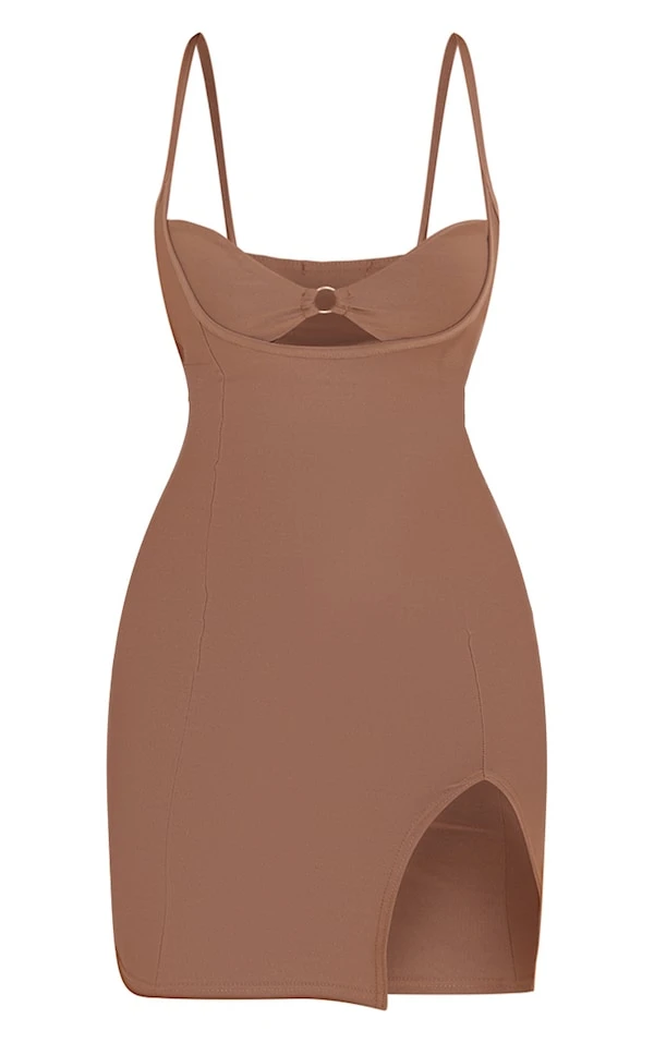 Shape Robe Moulante Taupe Découpée à Bretelles Et Détail Anneau 5 Shape Robe Moulante Taupe Découpée à Bretelles Et Détail Anneau – Image 5