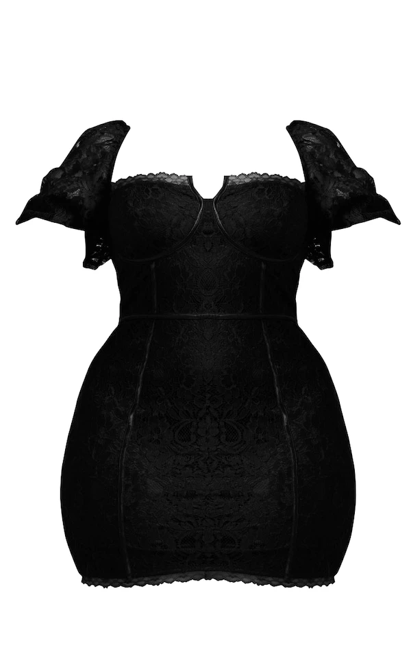 Plus Robe Moulante En Dentelle Noir à Bonnets 5 Plus Robe Moulante En Dentelle Noir à Bonnets – Image 5