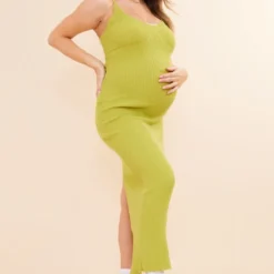 Maternité Robe De Grossesse Longue En Maille Tricot Vert Olive à Bretelles -Promos Jupe Éthérée Boutique 78aeb8a640bcba314381ef22052bd8f65b373ba0 cnd3111 3