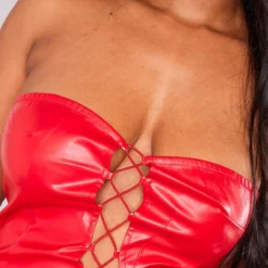 Shape Mini Robe Lacée En Similicuir Rouge -Promos Jupe Éthérée Boutique 795e6d098febadd8c3c423b84a1ff0f643f8a6fe cne0593 4