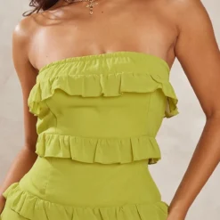 Petite Mini Robe Bustier Vert Citron Volantée -Promos Jupe Éthérée Boutique 7a1c13a646f77f62fc4f17f2925c352534c80aa2 cnd7141 4