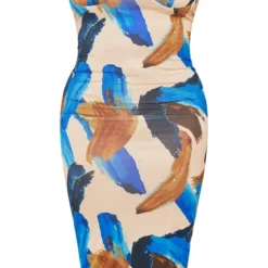 Plus Robe Mi-longue Côtelée Crêpée Bleue à Imprimé Abstrait Et Détail Bonnets -Promos Jupe Éthérée Boutique 7ac92a095622f03b600d0c8be845b40c2cc1fa99 cnd4900 5