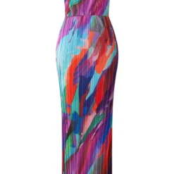 Tall Robe Longue Plissée Multicolore à Imprimé Abstrait Et Bretelles -Promos Jupe Éthérée Boutique 7c20de8b1ef614ac9bd14a4fd8ed54387b7ef2ef cnd7369 5