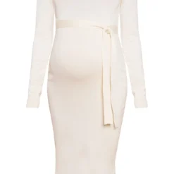 Maternité Robe De Grossesse Moulante Crème à Col En V Nouée à La Taille -Promos Jupe Éthérée Boutique 7c9d6803aa68d00449cbac6b6c1ee3f27773ab98 cnb2408 5