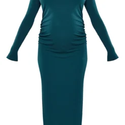 Maternité Robe Mi-longue De Grossesse Vert émeraude Froncée à Manches Longues -Promos Jupe Éthérée Boutique 7ccaf20282b89deda60f1a6cde1d8e46d1713f63 cnc4891 5
