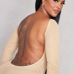 Shape Robe Texturée Gris Pierre à Dos Ouvert Et Manches Longues -Promos Jupe Éthérée Boutique 7d250704622f31a0200aee495776bbf6b9e7b267 cne3700 4