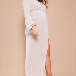 Maternité Robe De Grossesse Longue Plissée Champagne à Fente -Promos Jupe Éthérée Boutique 7da1ffb6498e8b42c305d130bc14c192d57fd0a5 cnd3091 3