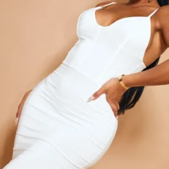 Shape - Robe Mi-longue Moulante à Contraste Blanche -Promos Jupe Éthérée Boutique 7da4efc2f9a9f6035063bfce3a2214568135640b clx5709 5