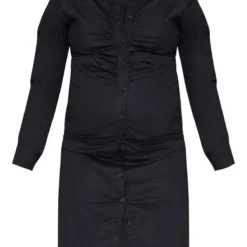 Maternité Robe Chemise De Grossesse Mi-longue Noire Froncée -Promos Jupe Éthérée Boutique 7dd5e40c9ad3d00497d5bf7cc61f15f58048f762 cmz7945 6