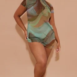Plus Mini Robe De Plage Moulante En Mesh Multicolore Imprimé Abstrait Effet Marbré -Promos Jupe Éthérée Boutique 7f686cb2b618875a7eb1e6c57a7ba2eeeb35cc47 cmz9576 3