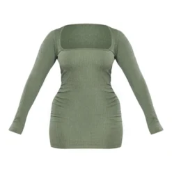 Shape Robe Moulante Texturée Kaki Mousse à Col Carré Et Manches Longues -Promos Jupe Éthérée Boutique 8021792b5589b54fea89adbbb14dd2ef361659a7 cnb8774 5