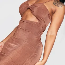 Shape Robe Mi-longue Moulante Marron Chocolat Torsadée En Acétate Froncé -Promos Jupe Éthérée Boutique 806bdf27c95b914dfbc78753408d385845eeaf8a cnc8661 4