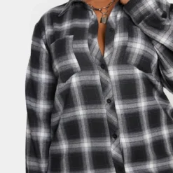 Plus Robe Chemise Oversize à Carreaux Noire -Promos Jupe Éthérée Boutique 8071c1ed66654f9ca60c0a0681377f5a02ea60f0 cmh0352 4
