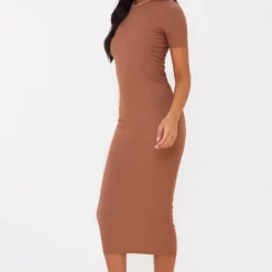 Tall Robe Mi-longue Côtelée Chocolat à Col Rond -Promos Jupe Éthérée Boutique 827b392e459ec7b2377ed2db6290d95b47b94b5d cnd4319 3