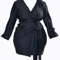 Plus Robe Cache-coeur Moulante Plissée Noire -Promos Jupe Éthérée Boutique 83775b4040b0706e92e51181a54c72ab4b8d6790 cnd2783 5