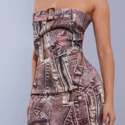 Petite Robe Courte Marron Imprimée Jean à Boucle Devant -Promos Jupe Éthérée Boutique 83c14507e7694c63a9247b290ea672a396c70cda cnd0190 4