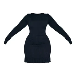 Plus Robe Moulante Côtelée Noire à Ourlet Volanté -Promos Jupe Éthérée Boutique 83d0dc4ce563bcc184a2004f48f04fa7f4608f0e cnc5171 5