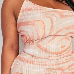 Plus Robe Mi-longue Asymétrique Pêche Zébrée Plissée -Promos Jupe Éthérée Boutique 84103e2467a555cad5f2f1c2dbd5bfbe2ecb90ed cnd9047 4