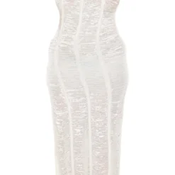 Shape Robe Longue En Maille Tricot Ajourée Crème à Dos Nu -Promos Jupe Éthérée Boutique 8470356cec5a5e704e80600e72e987cc5db9748e cne9174 5