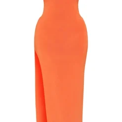 Logic Shape Robe Longue Moulante Orange à Bretelles Nouées -Promos Jupe Éthérée Boutique 84c639e1520b5d02bd04c52ec1ff00aabbd1b39f cmy8127 6