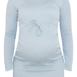 Maternité Mini-robe De Grossesse Bleu Acier à Nouer Sur La Taille -Promos Jupe Éthérée Boutique 857595f19abfe786042e06fb9d9a2d3550d0a5ea cmp6558 6