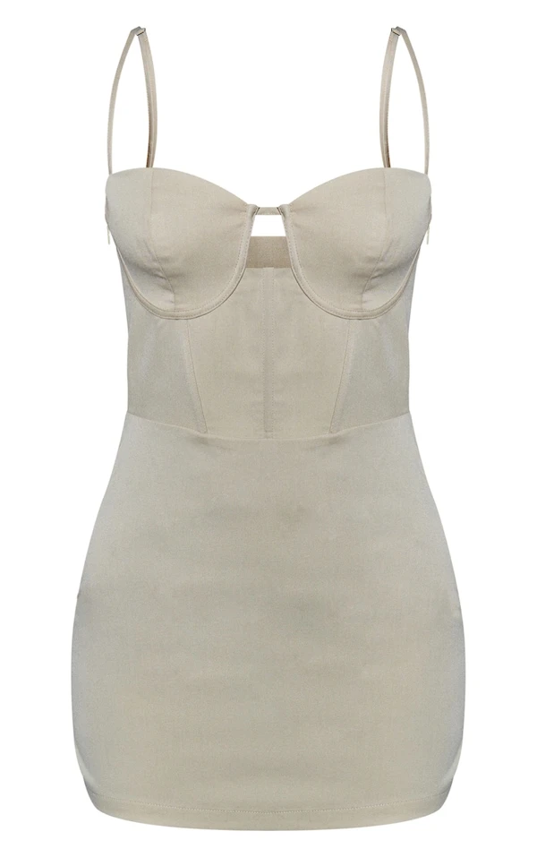 Petite Robe Corset Très Courte Gris Pierre 5 Petite Robe Corset Très Courte Gris Pierre – Image 5