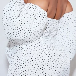 Plus Robe Bustier Mi-longue Blanche à Pois Et Manches Bouffantes -Promos Jupe Éthérée Boutique 884c1d204202aa3eb90880f1d7f9dca267229cc1 cnd4882 4