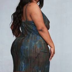 Plus Robe Moulante Plissée Marron à Imprimé Marbré Et Col Bénitier -Promos Jupe Éthérée Boutique 88dfb9983dac705368379c1571e63c1583fc16b9 cnb9042 2