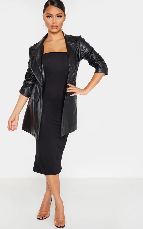 Petite Robe Bandeau Longue En Jersey Noir 4 Petite Robe Bandeau Longue En Jersey Noir – Image 4