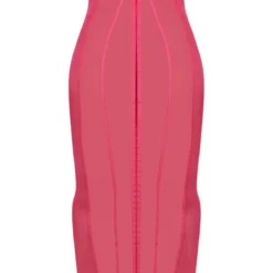 Shape Robe Longue En Mesh Rose Vif à Détail Coutures -Promos Jupe Éthérée Boutique 8aaaab0a6644b43897e47f3a66f652864d377e3d cnd5195 5