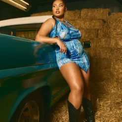 Plus Robe Moulante Découpée Bleue à Imprimé En Jean Et Col Bénitier -Promos Jupe Éthérée Boutique 8c8479aba85cf1a2cedadedd589155f3b17edce9 cnd1606 3