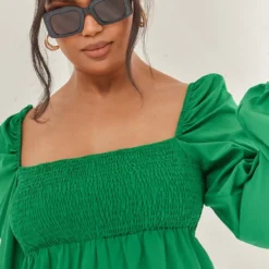 Plus Robe Droite En Mousseline De Soie Verte Froncée -Promos Jupe Éthérée Boutique 8f95506d9a22e8357e8dcce01ad193d96e97cbf1 cnd2787 4